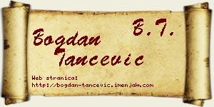 Bogdan Tančević vizit kartica